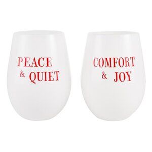 Face to Face Wine Glasses - Peace/Comfort - Set of 2/NWT